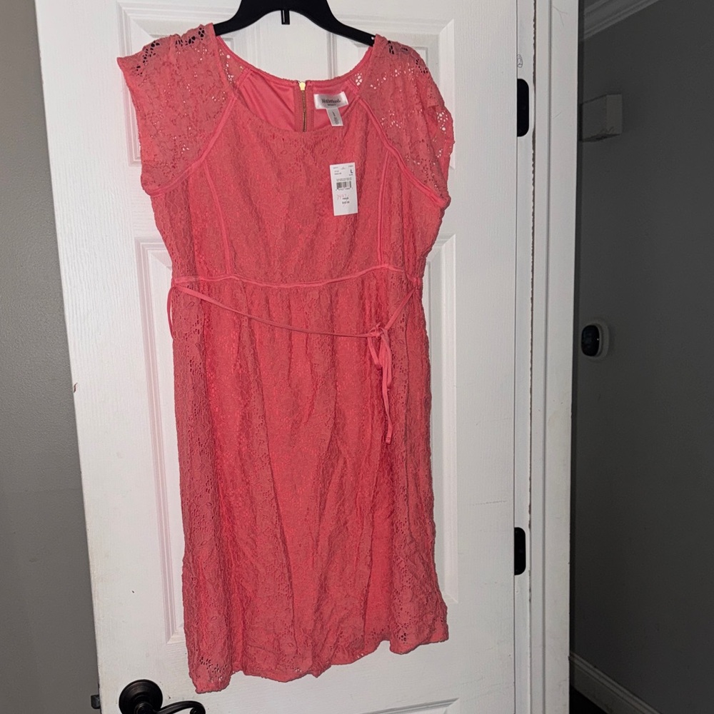 Motherhood Coral Lace Mini Dress